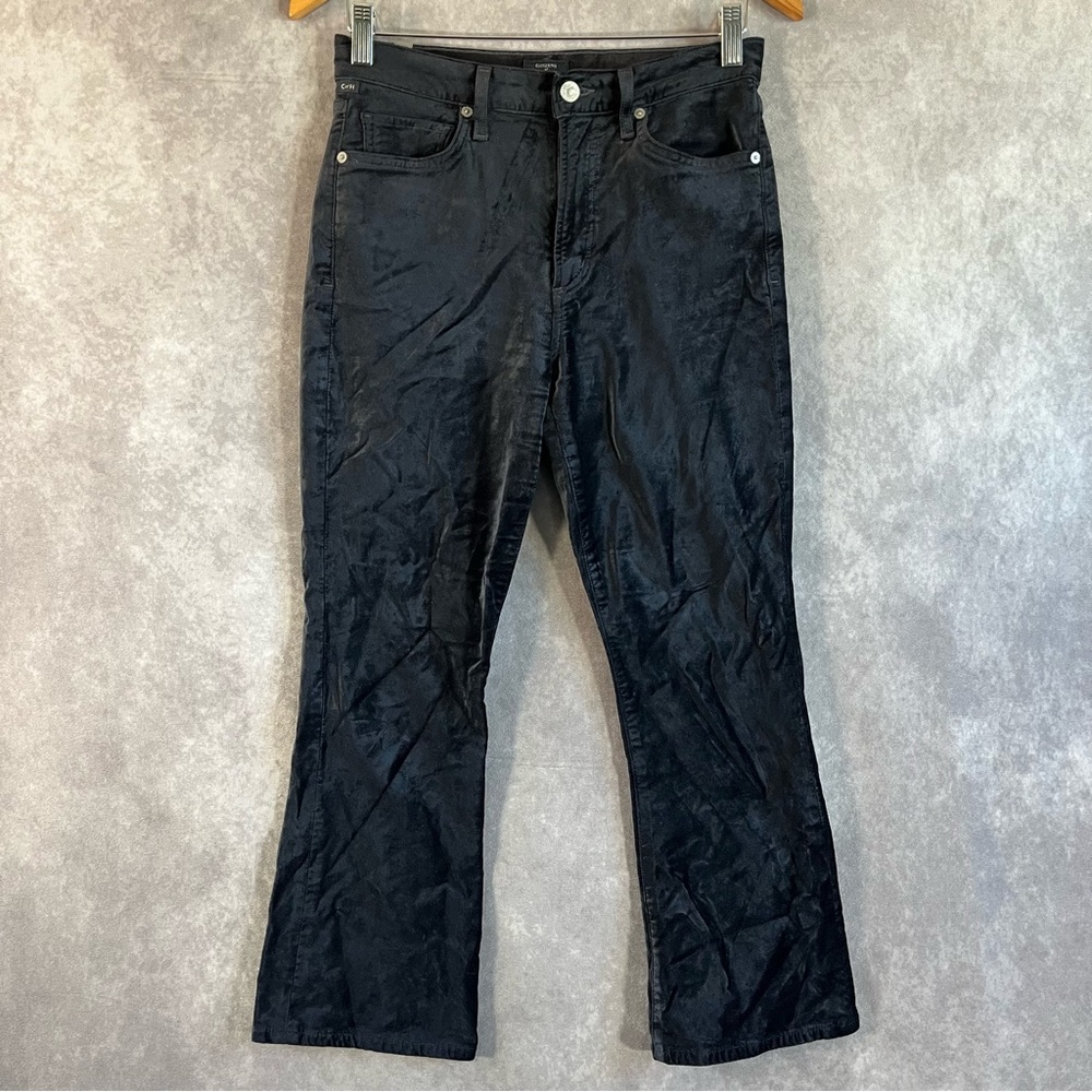 Citizens of Humanity Velvet Pants Women 27 Black High Rise Flare 1761-1184
